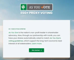 screengrab from As You Vote ESG+ Proxy Voting
