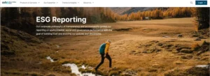 screenshot of SVB's esg reporting web page with man hiking